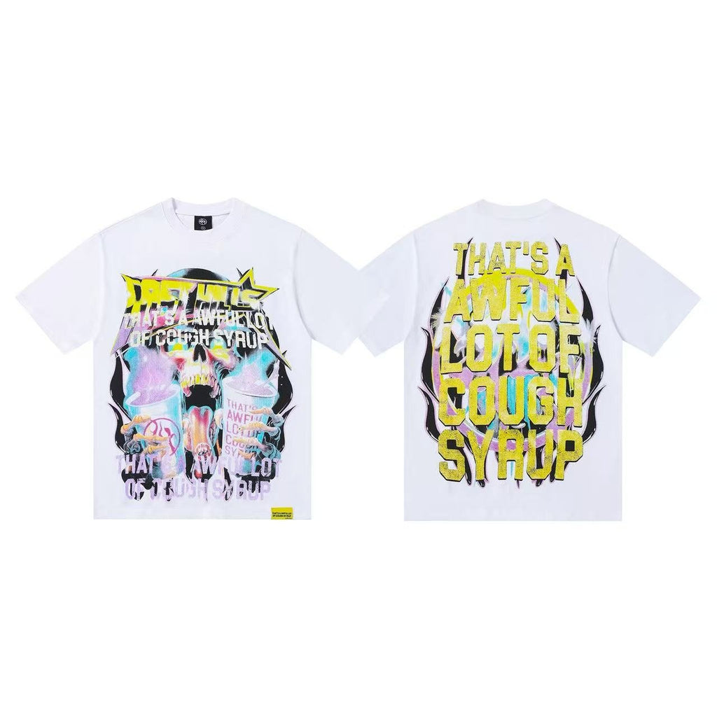 THAT'S A AWFUL LOT OF COUGH SYRUP Statement Graphic Short-Sleeve Set — detail