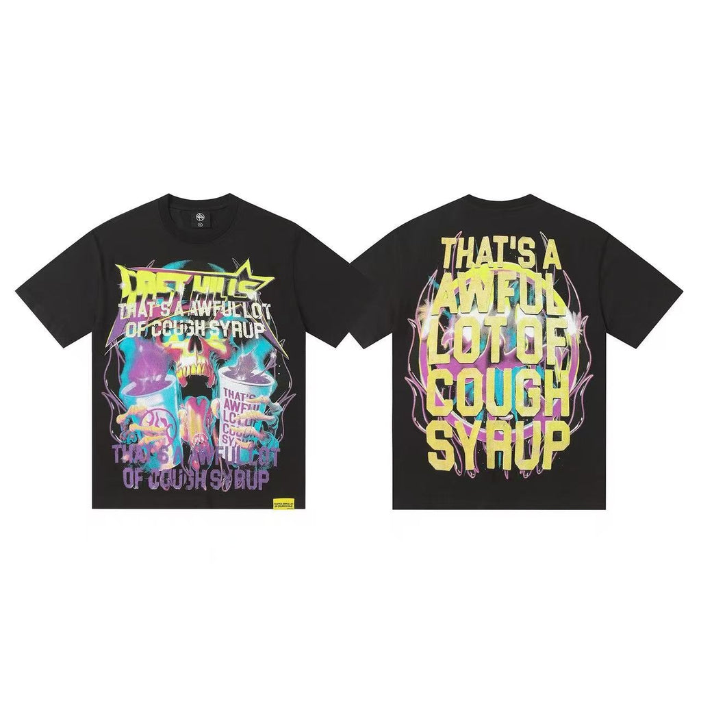 THAT'S A AWFUL LOT OF COUGH SYRUP Statement Graphic Short-Sleeve Set — detail