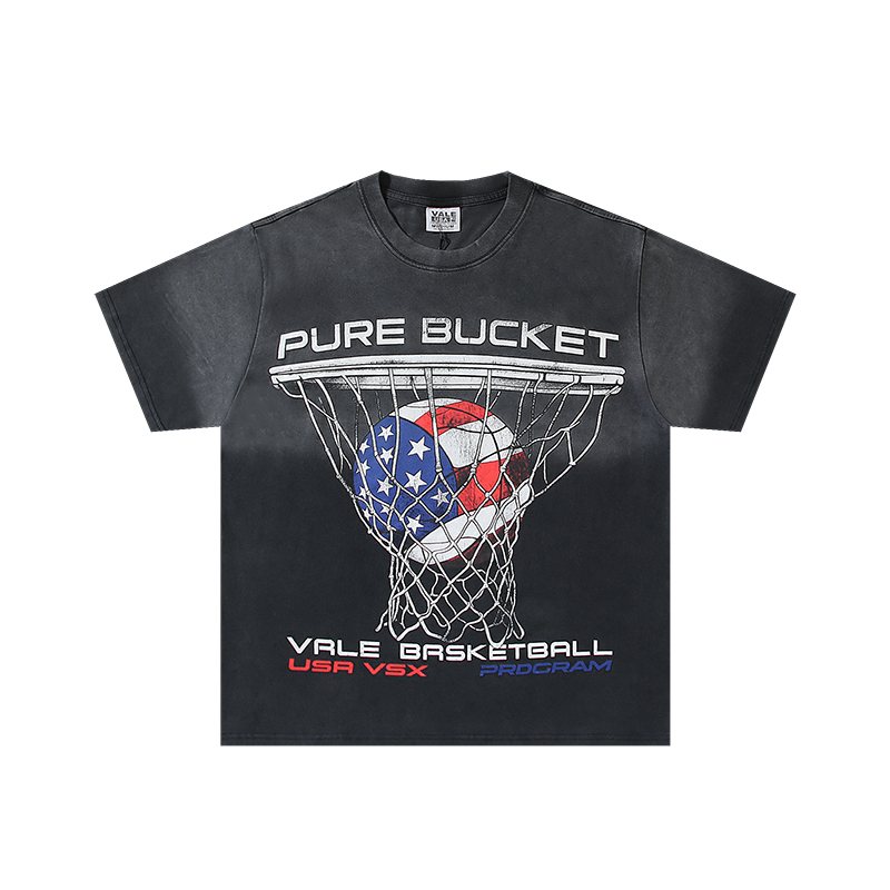 VALE USA Pure Bucket Basketball Graphic T-Shirt — hero