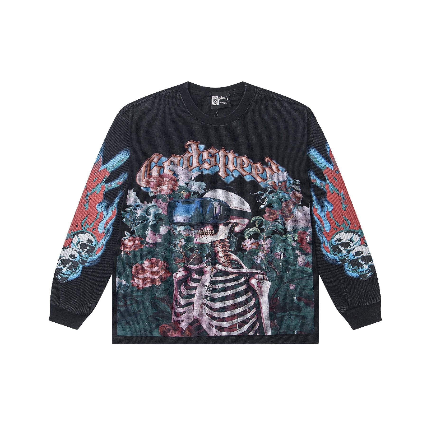 Godspeed Skeleton Floral Long-Sleeve T-Shirt — front