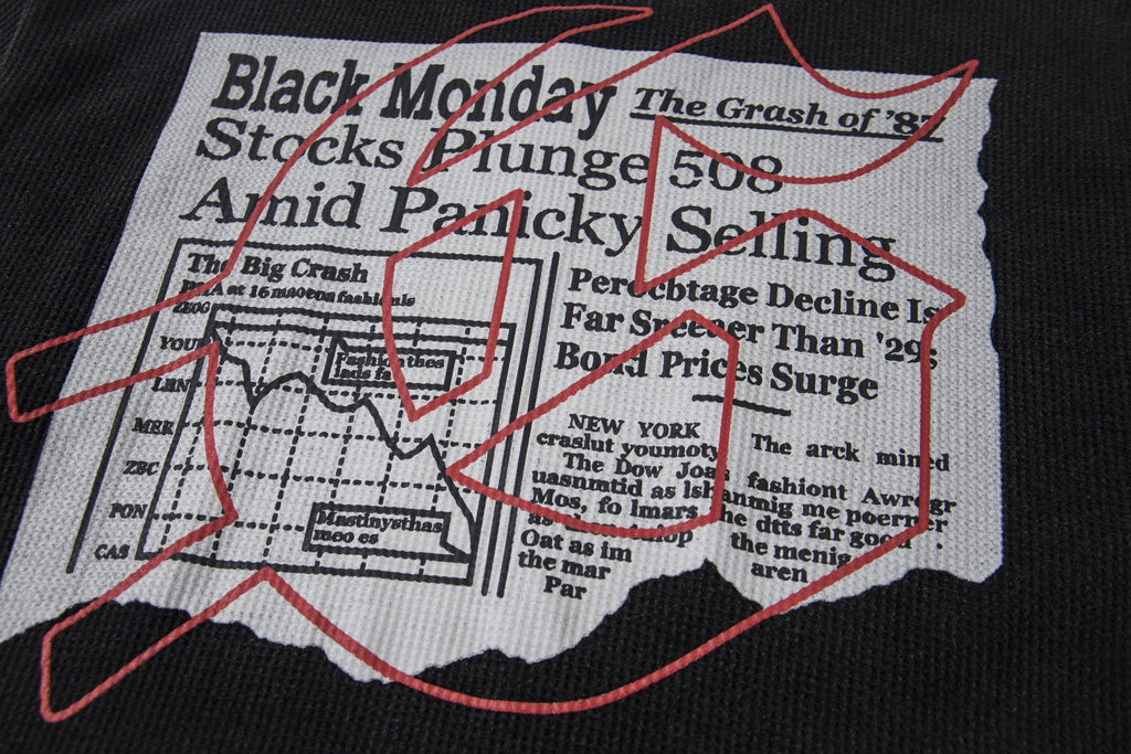 Godspeed Newspaper Skull Graphic Long-Sleeve T-Shirt — detail