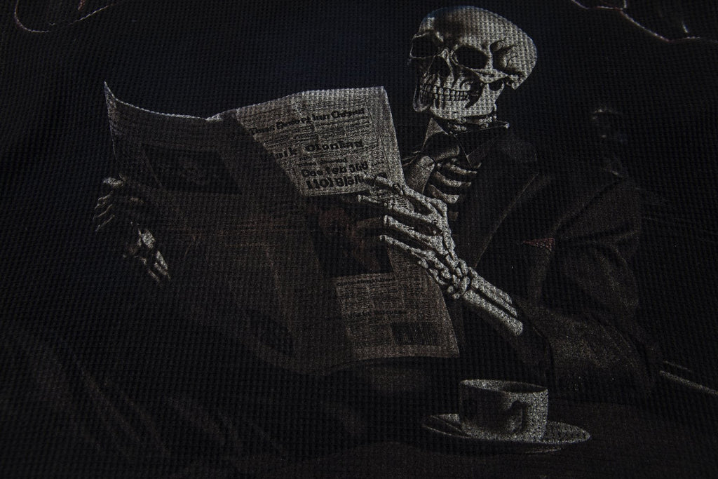 Godspeed Newspaper Skull Graphic Long-Sleeve T-Shirt — detail