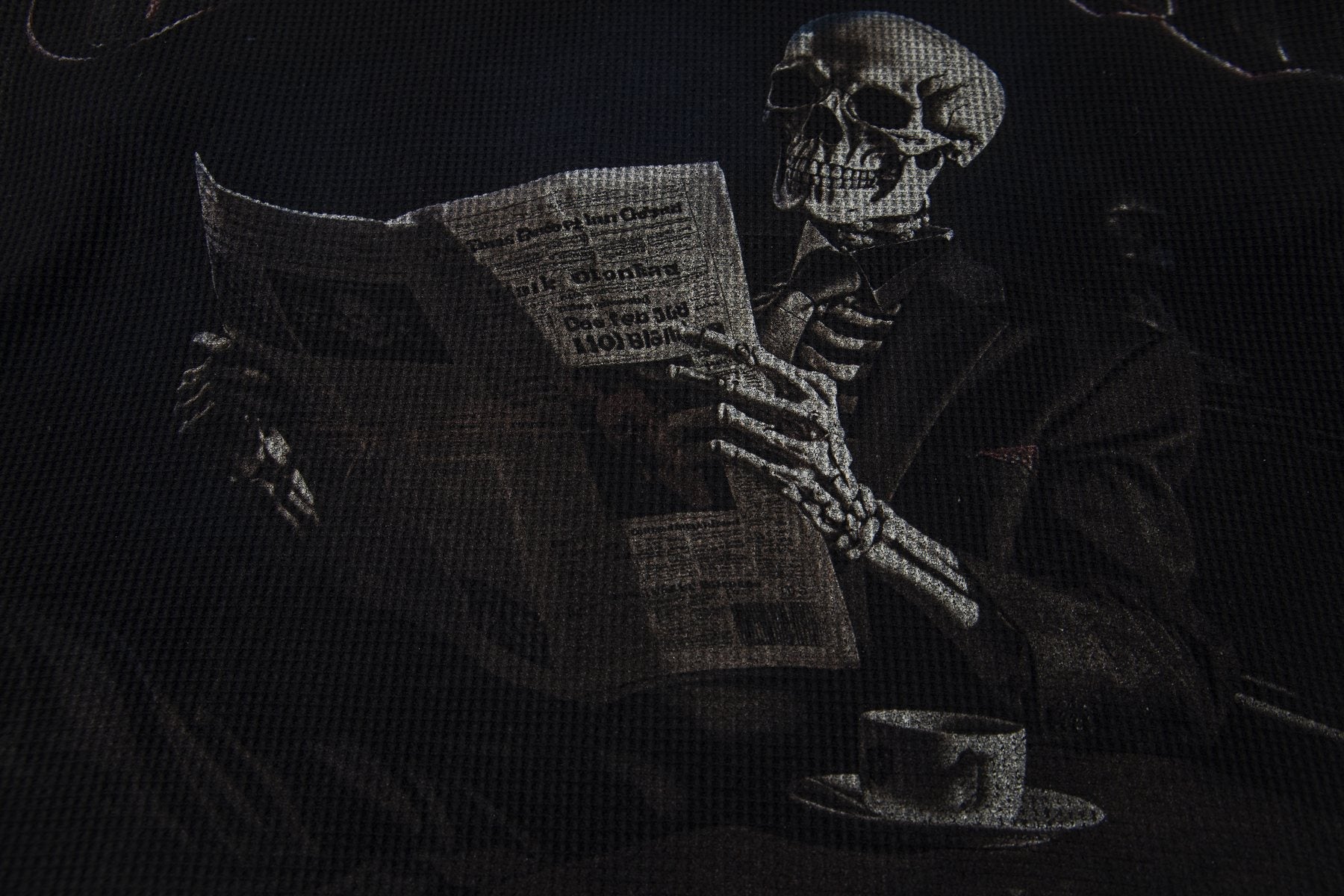 Godspeed Newspaper Skull Graphic Long-Sleeve T-Shirt — detail