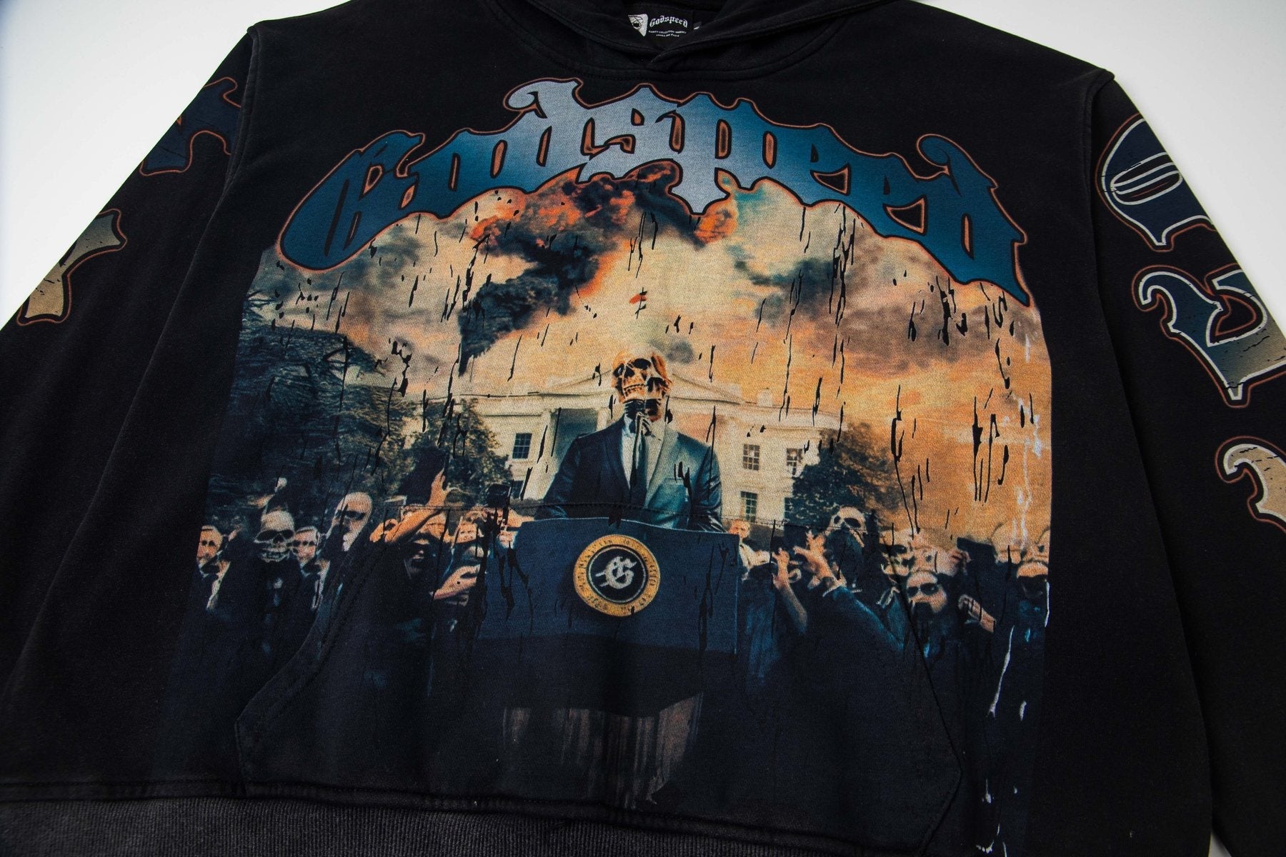 Godspeed Out of Many One Graphic Hoodie — detail