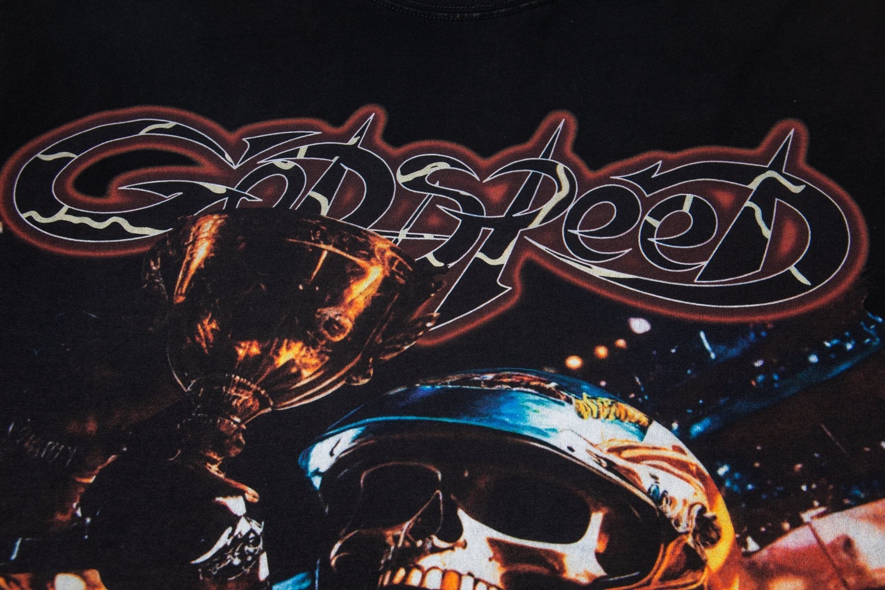 Godspeed Out of Many, One Skull Graphic T-Shirt — detail
