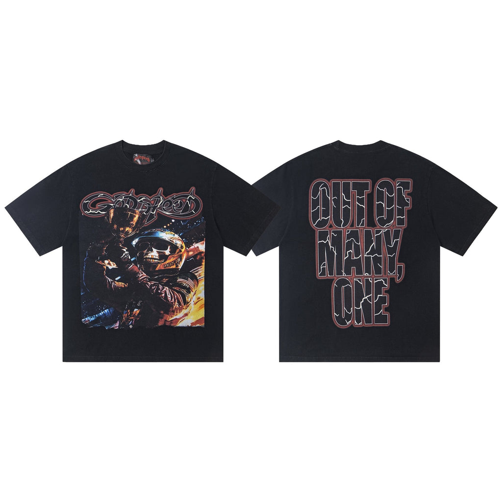 Godspeed Out of Many, One Skull Graphic T-Shirt — hero