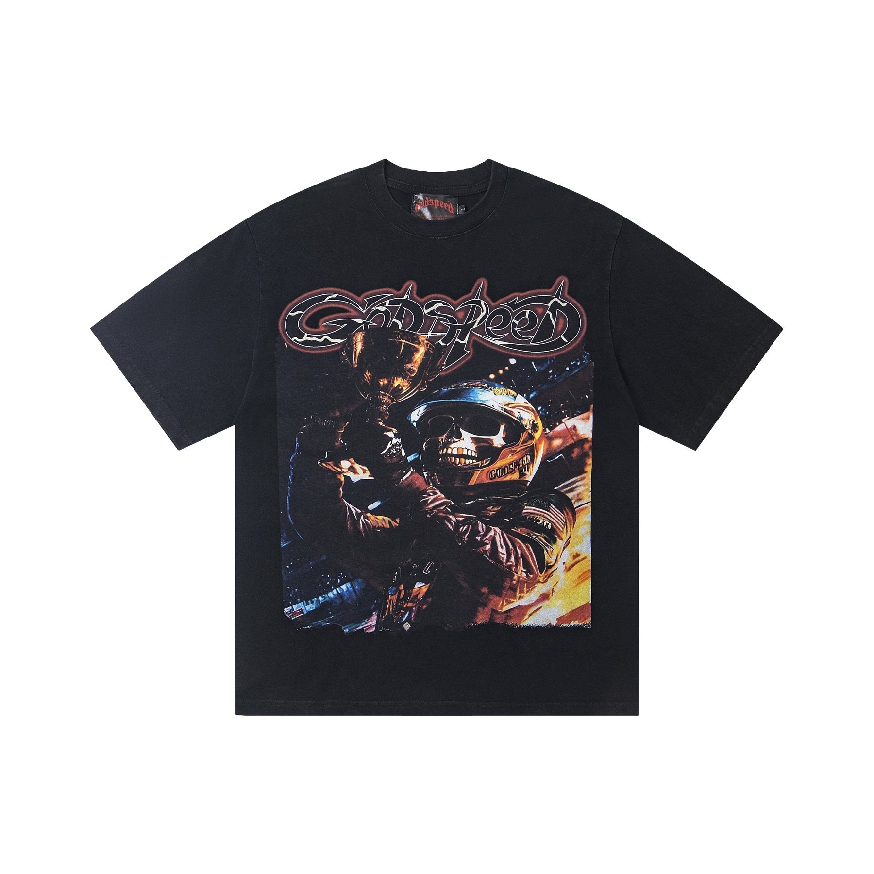 Godspeed Out of Many, One Skull Graphic T-Shirt — front