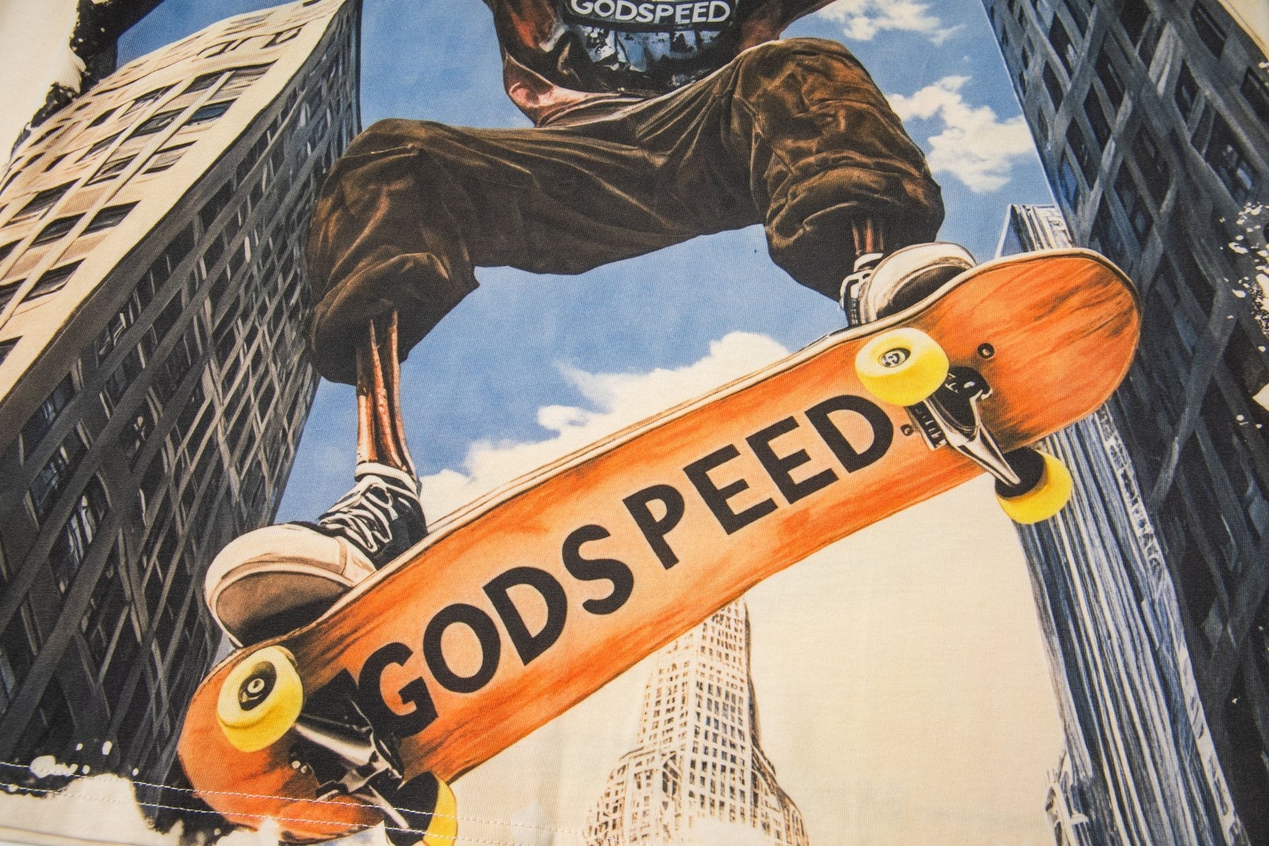 Godspeed White Ink Graphic Long-Sleeve T-Shirt — detail