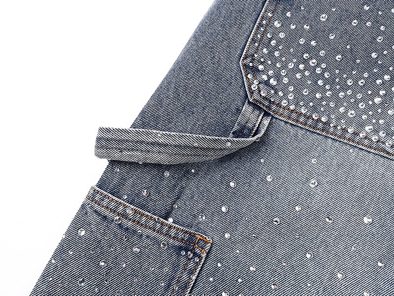 Purple Brand Rhinestone Splatter Denim Shorts — detail