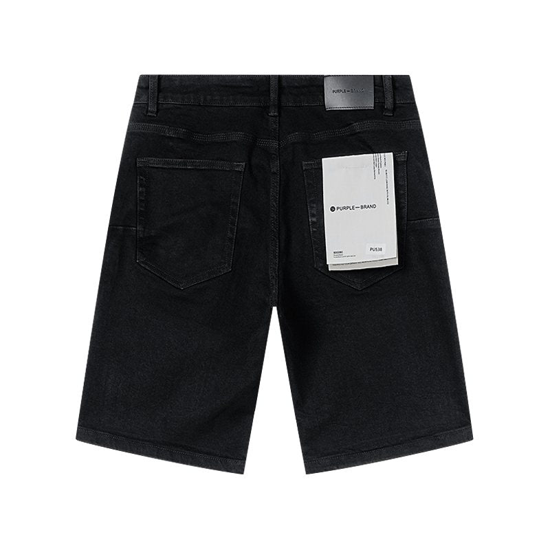 Purple Brand Black Rhinestone Denim Shorts — back