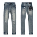 R+A Distressed Blue Embroidered Pocket Jeans — hero