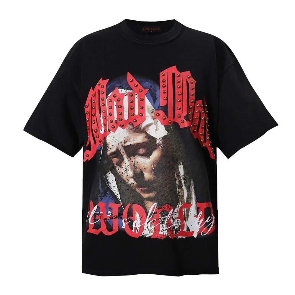 RARE PEACE Mad World Graphic Short-Sleeve T-Shirt — hero