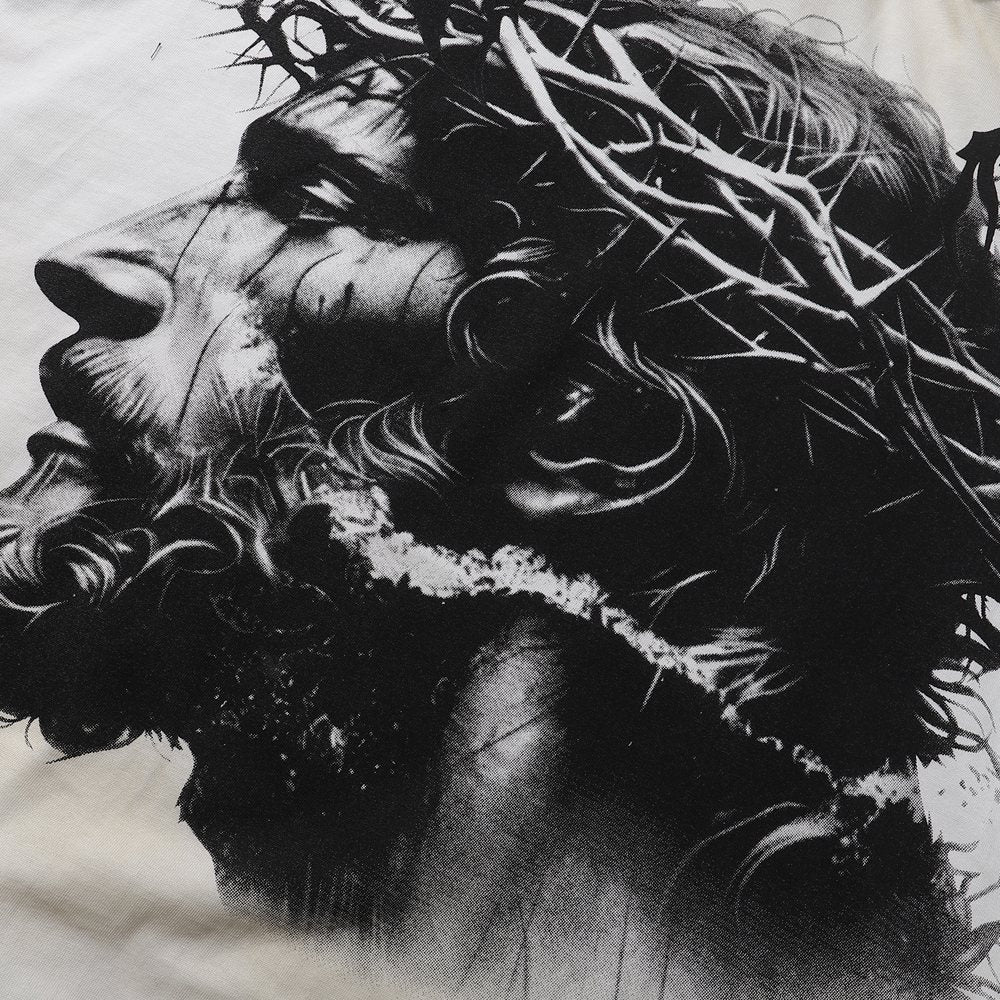 RARE PEACE Trust No One Graphic T-Shirt — fabric_closeup