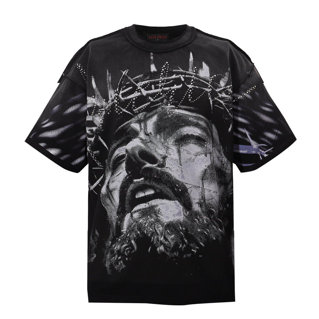 RARE PEACE America First Gothic Graphic T-Shirt — front