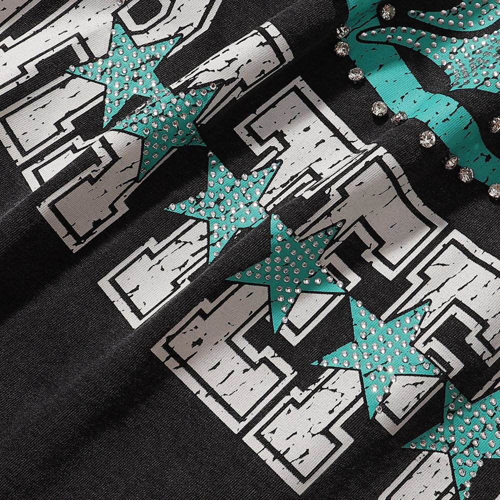 R3BEL Eternally Grateful Rhinestone Graphic T-Shirt — detail