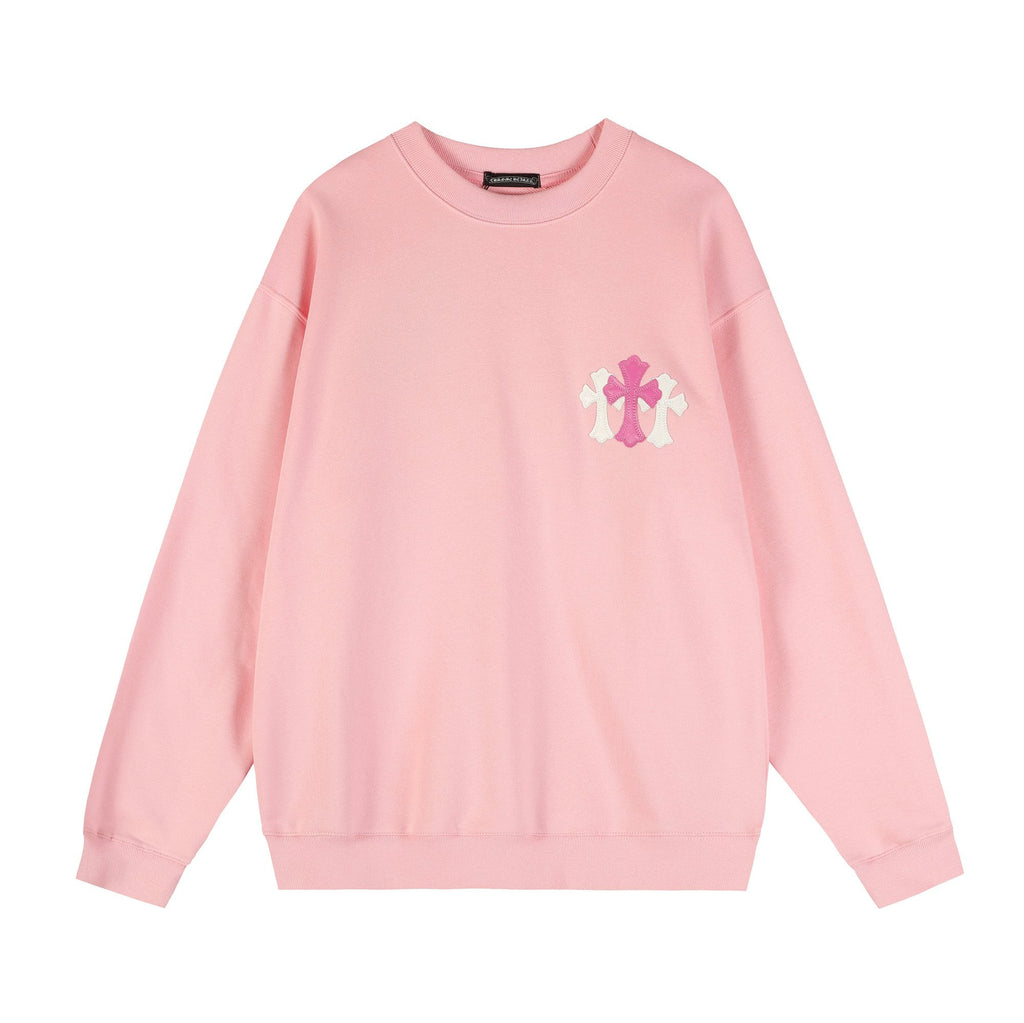 Chrome Hearts Pink Graphic Applique Crewneck Sweatshirt — hero