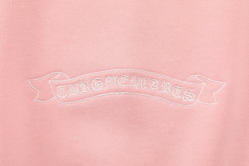 Chrome Hearts Pink Graphic Applique Crewneck Sweatshirt — detail