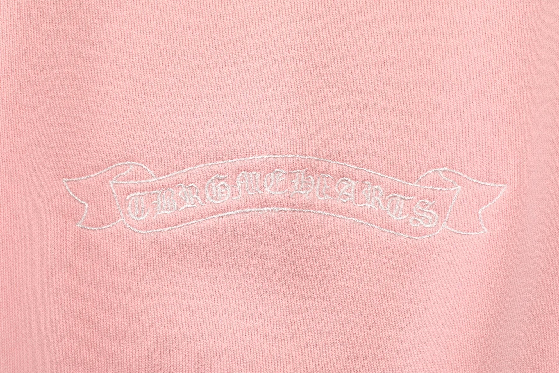 Chrome Hearts Pink Graphic Applique Crewneck Sweatshirt — detail