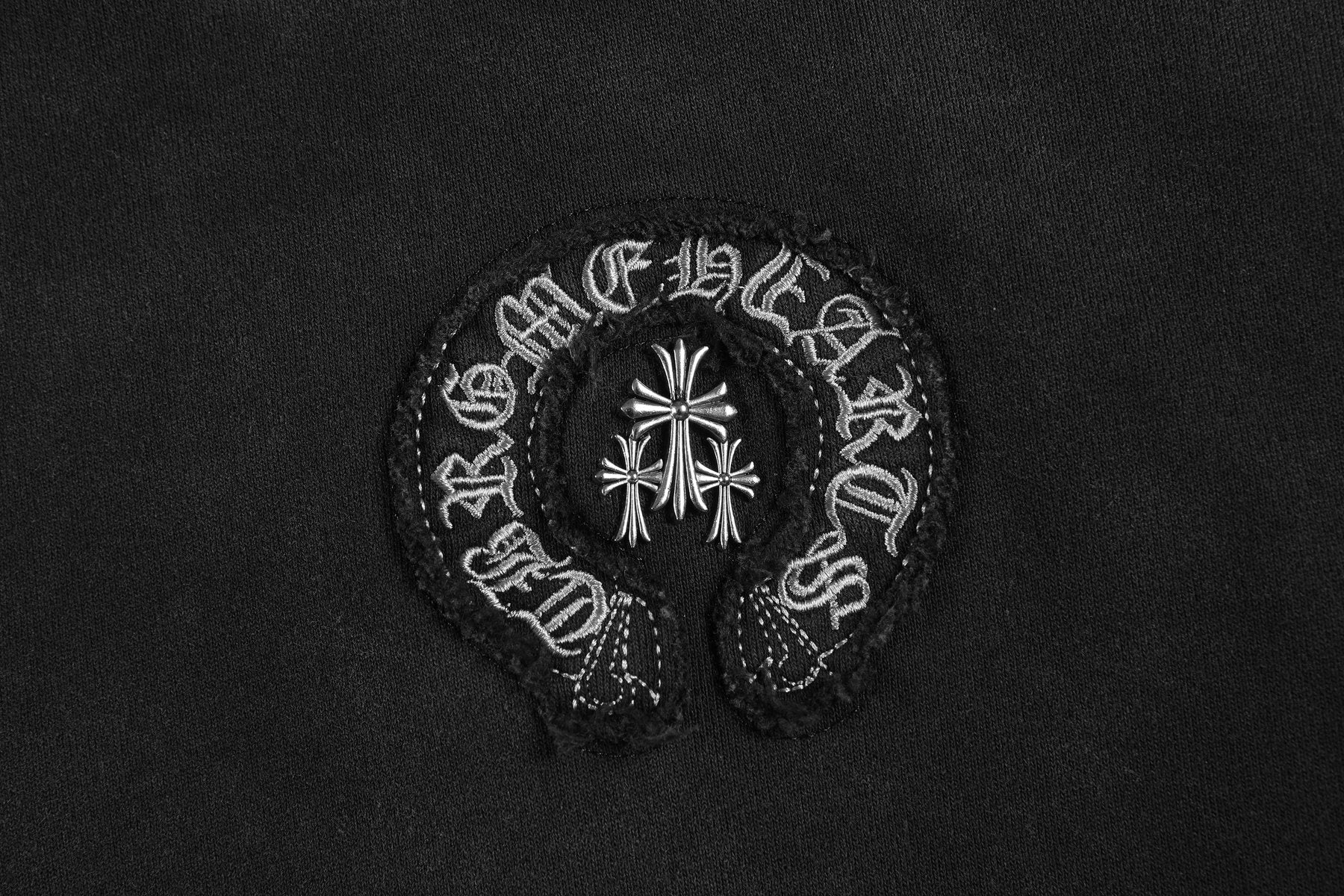 Chrome Hearts Distressed Cross Slogan Graphic Sweatshirt — detail