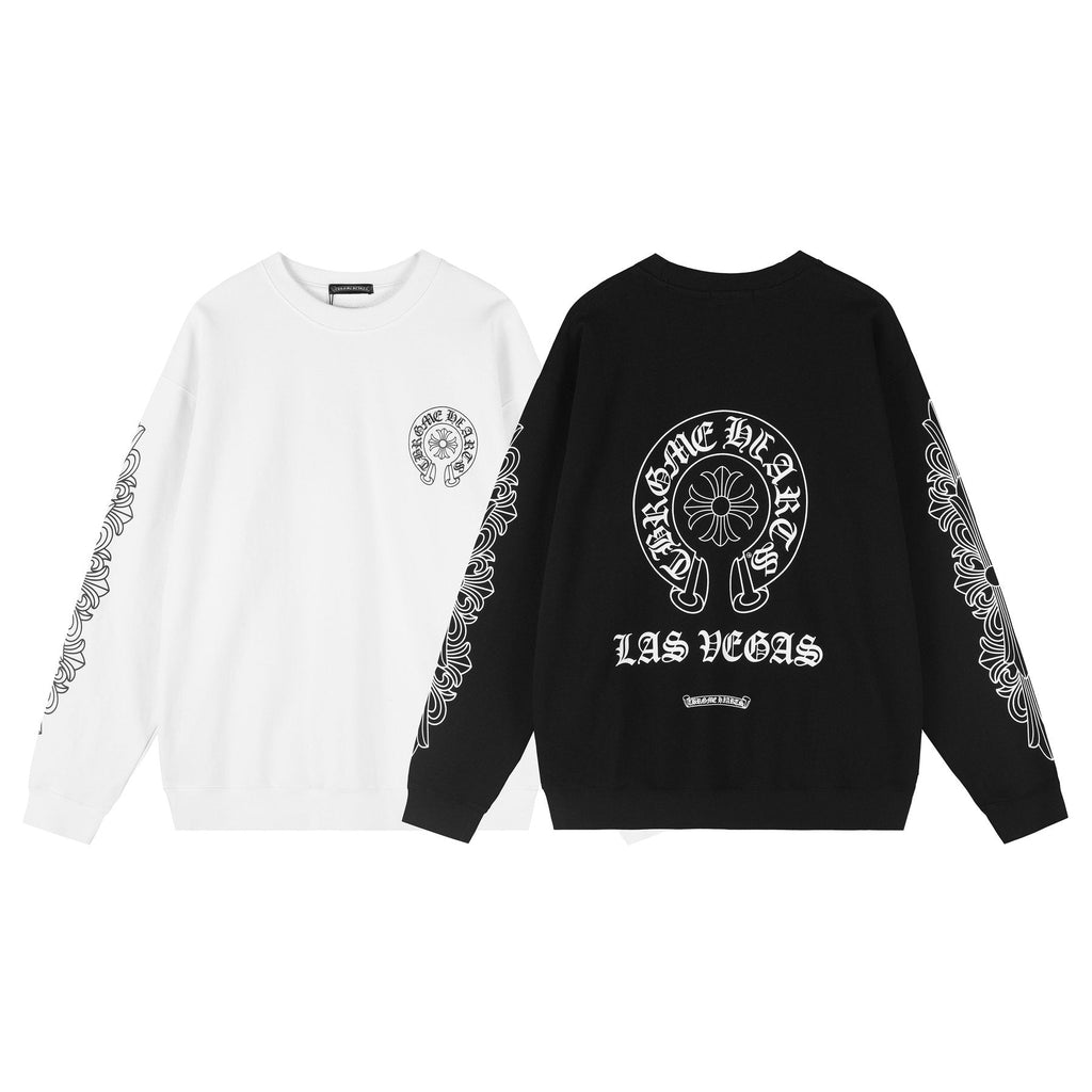 Chrome Hearts Front & Sleeve Graphic Crewneck Sweatshirt — comparison