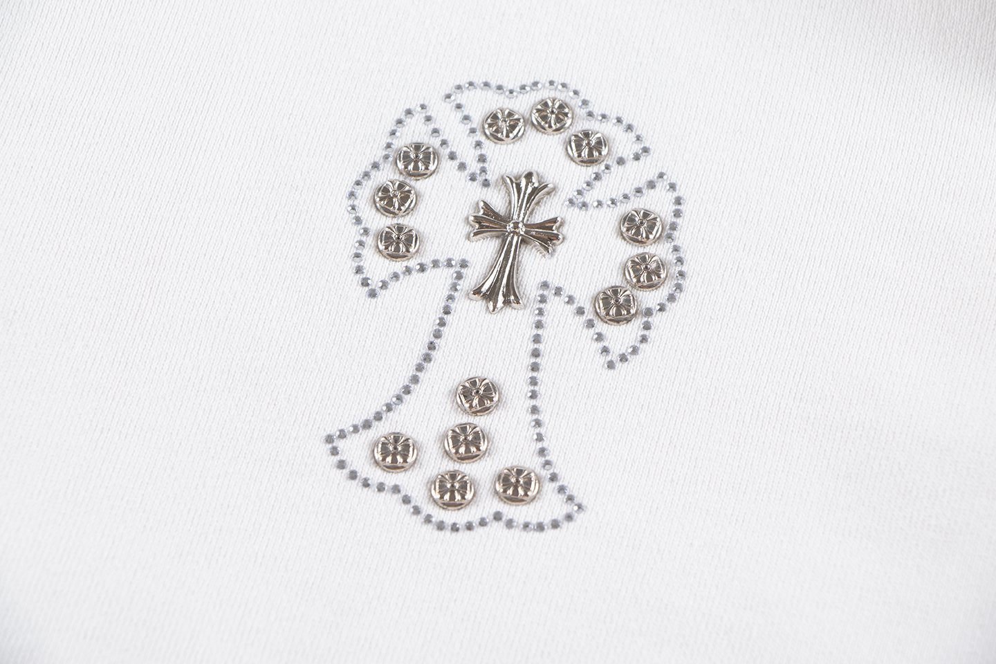 Chrome Hearts Floral Cross Graphic Full-Zip Hoodie — detail