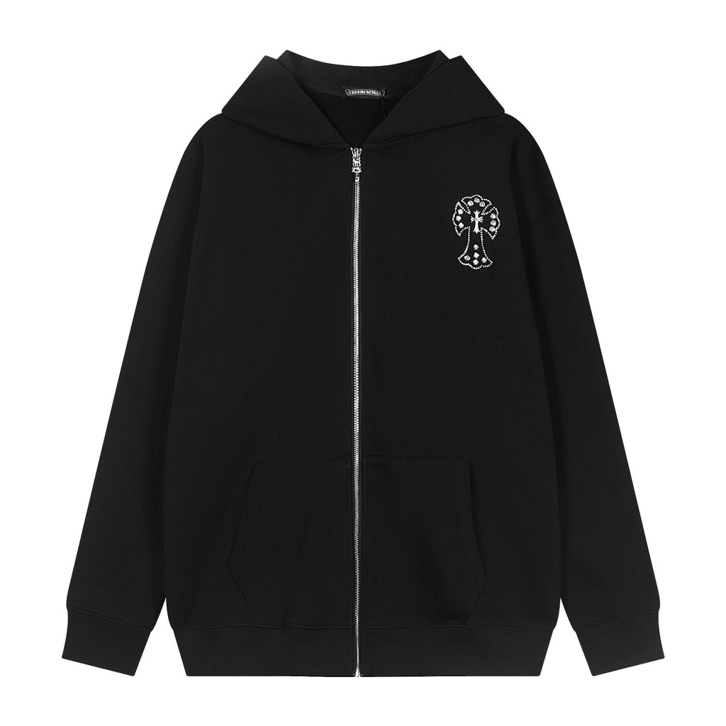Chrome Hearts Floral Cross Graphic Full-Zip Hoodie — hero