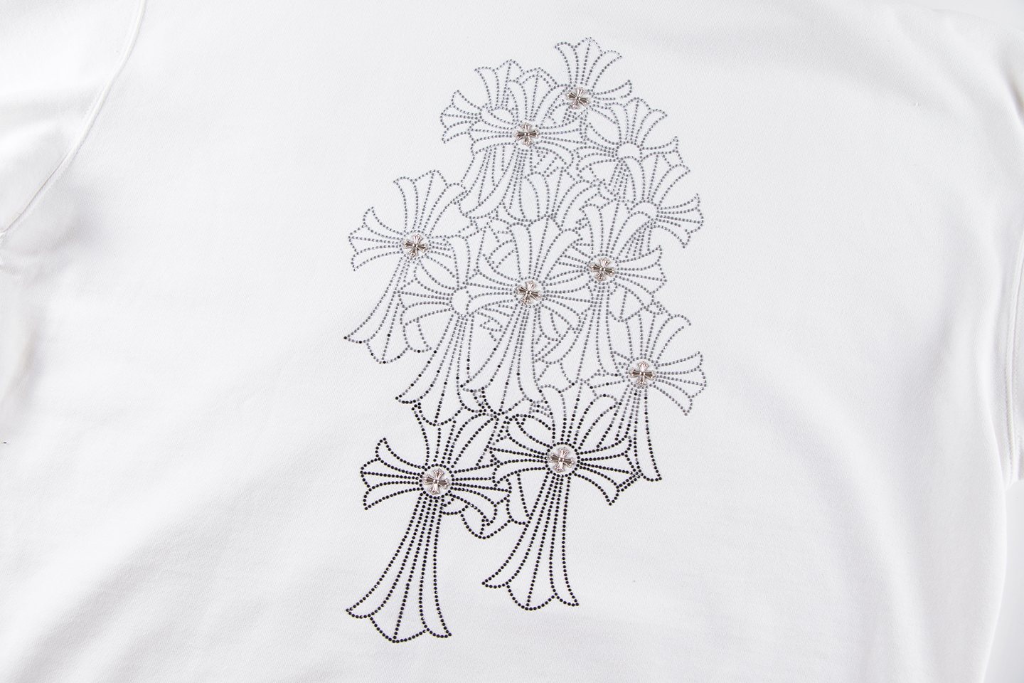 Chrome Hearts Floral Cross Graphic Full-Zip Hoodie — detail
