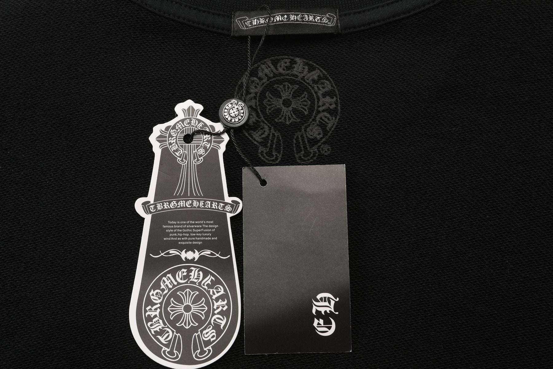 Chrome Hearts Sanskrit Letter Cross Graphic Sweatshirt — hang_tag
