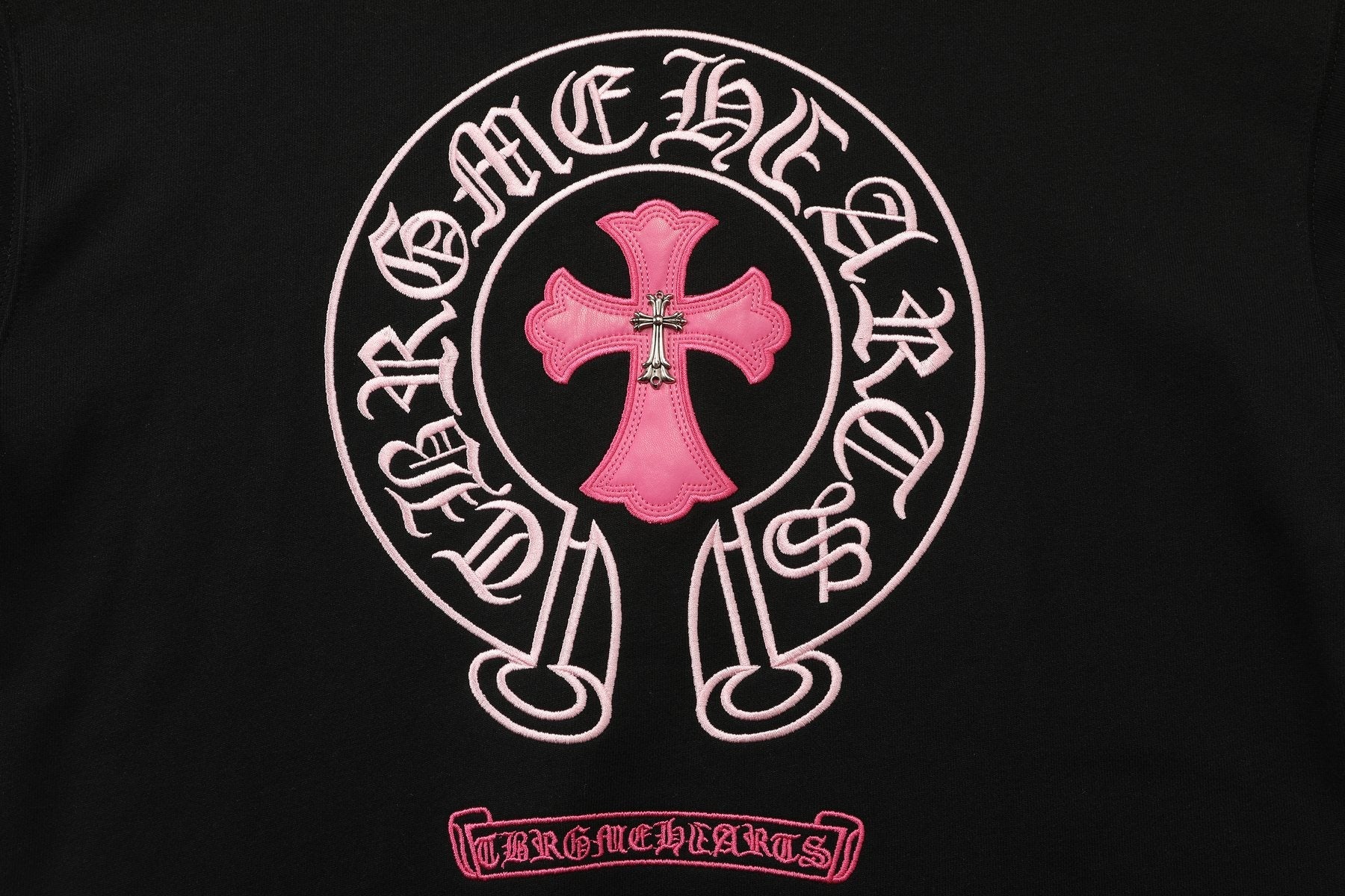 Chrome Hearts Contrast Leather Label Graphic Sweatshirt — detail