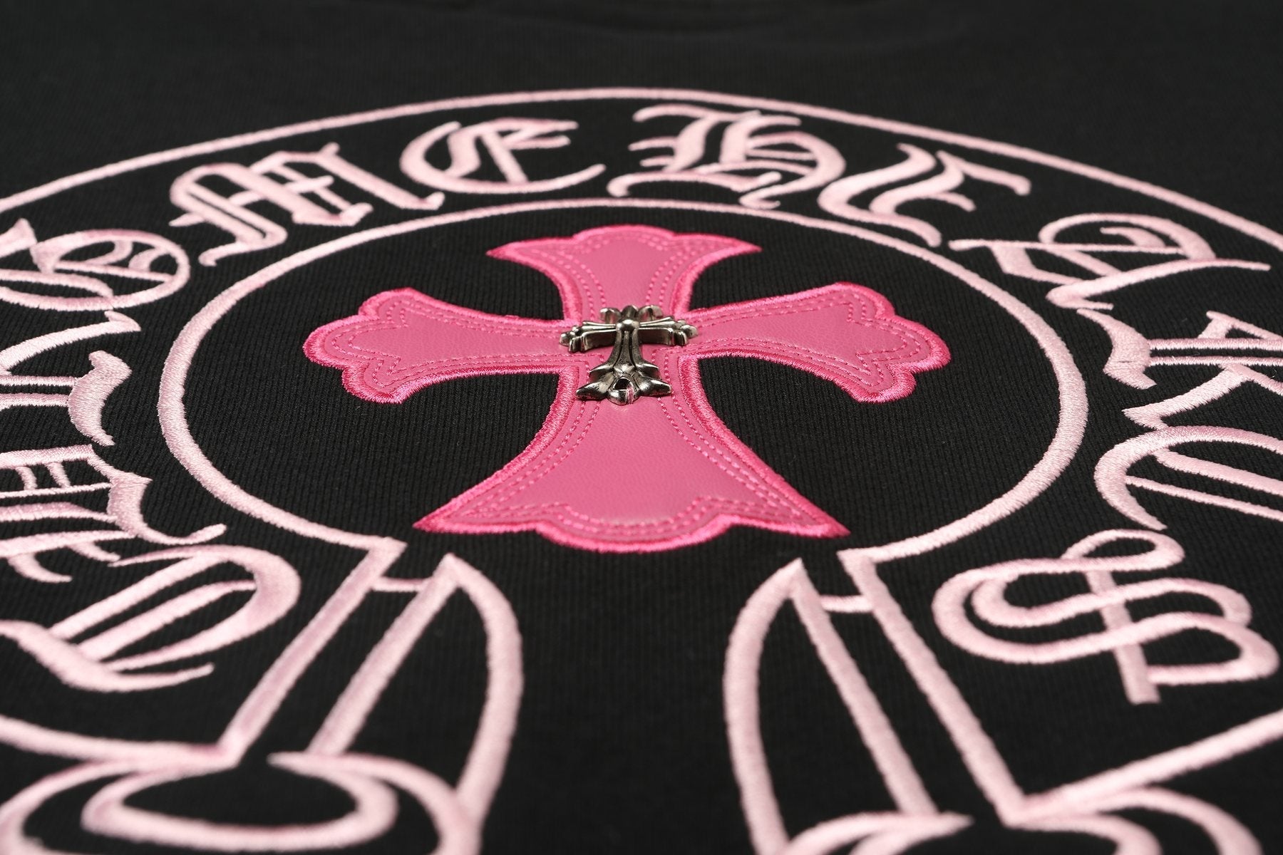 Chrome Hearts Contrast Leather Label Graphic Sweatshirt — detail