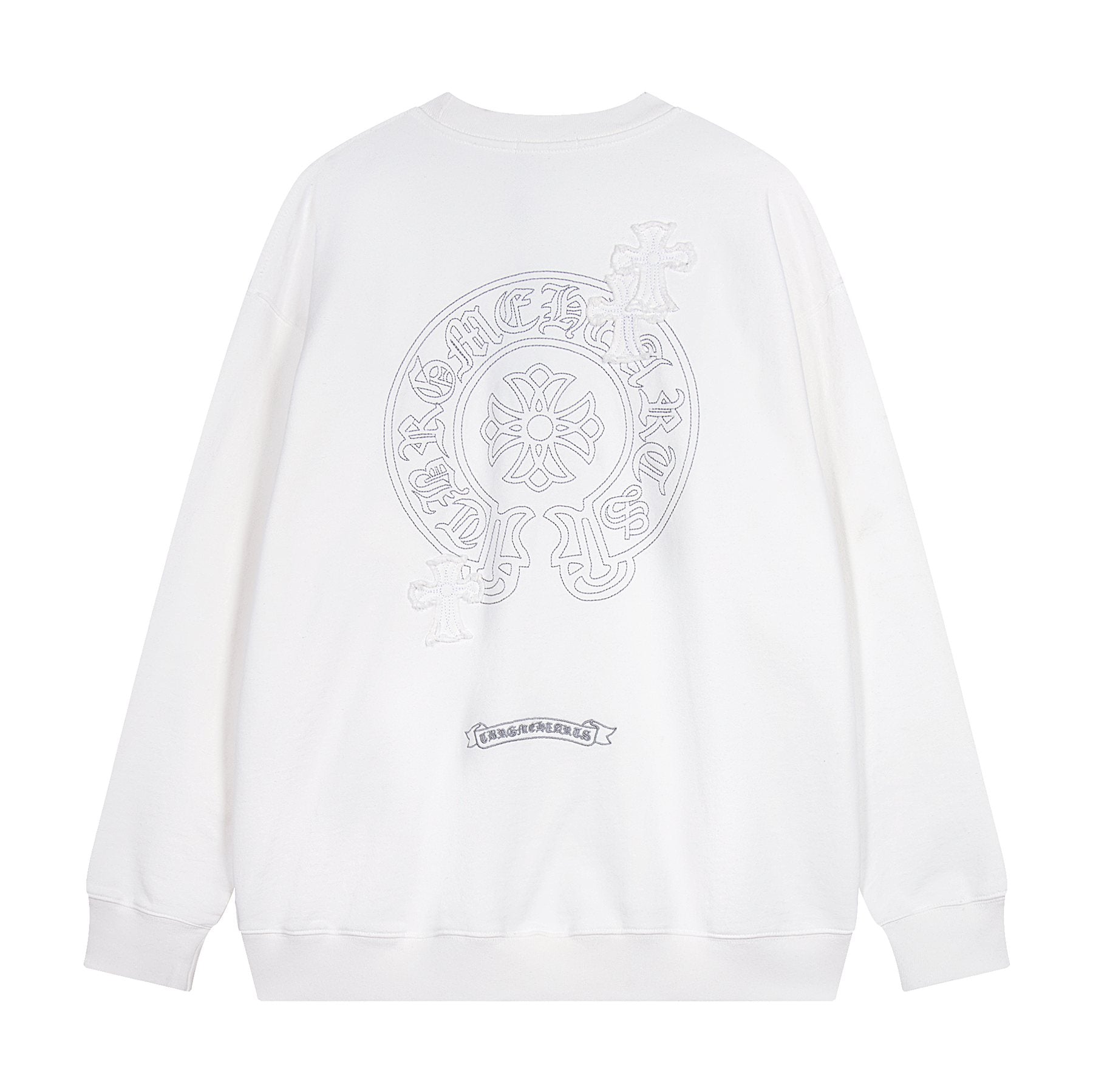 Chrome Hearts Rhinestone Horseshoe Applique Crewneck Sweatshirt — back