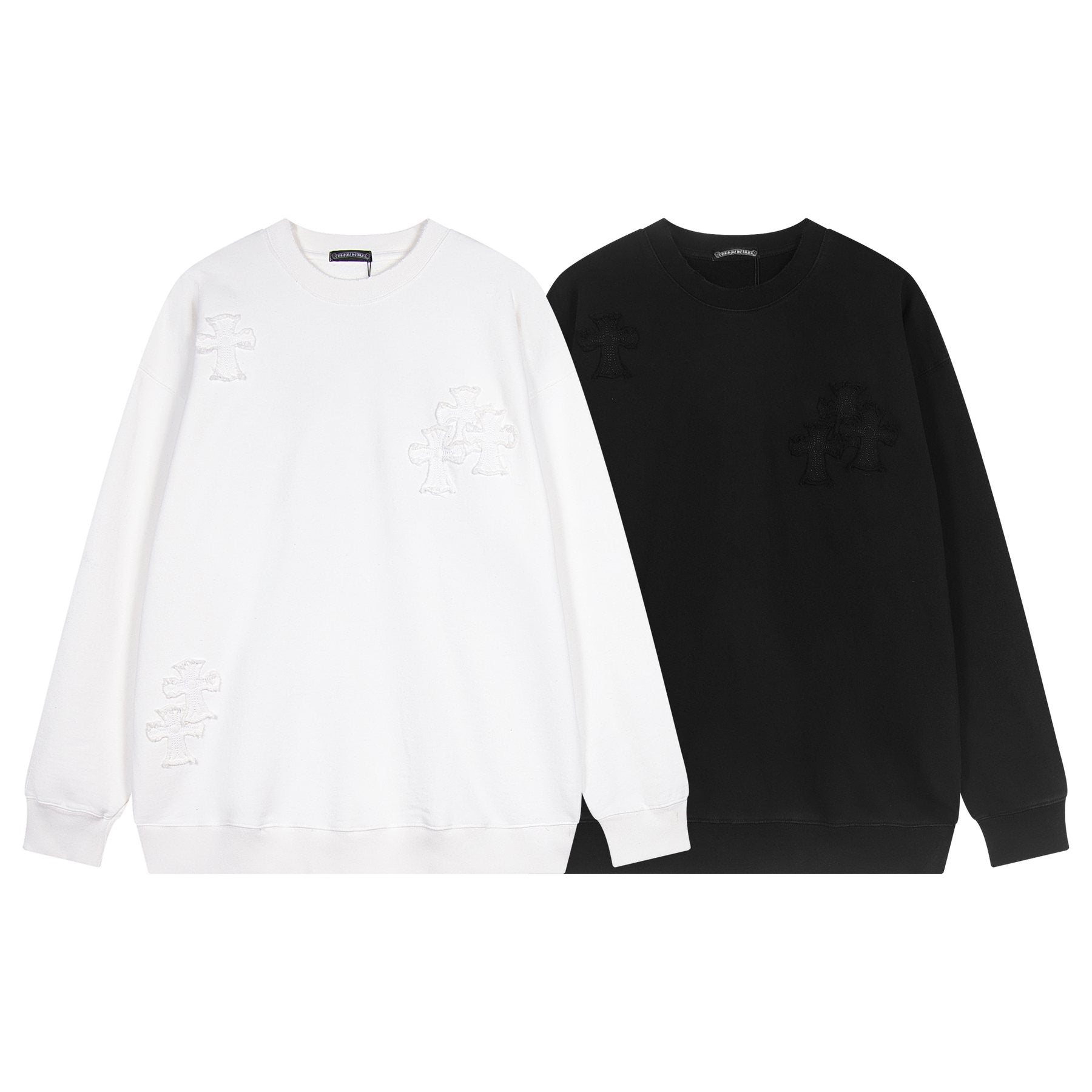 Chrome Hearts Rhinestone Horseshoe Applique Crewneck Sweatshirt — comparison