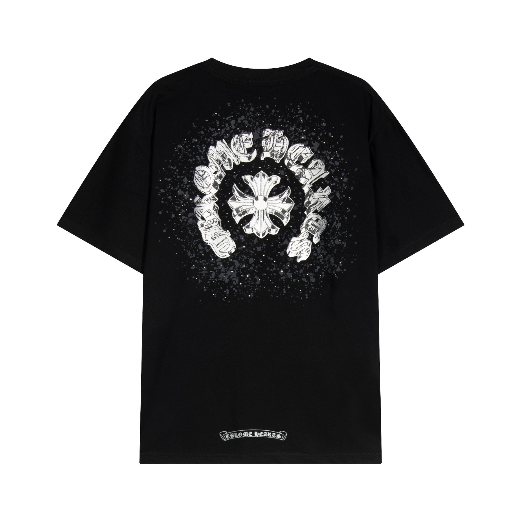 Chrome Hearts Splatter Rhinestone Graphic T-Shirt — back