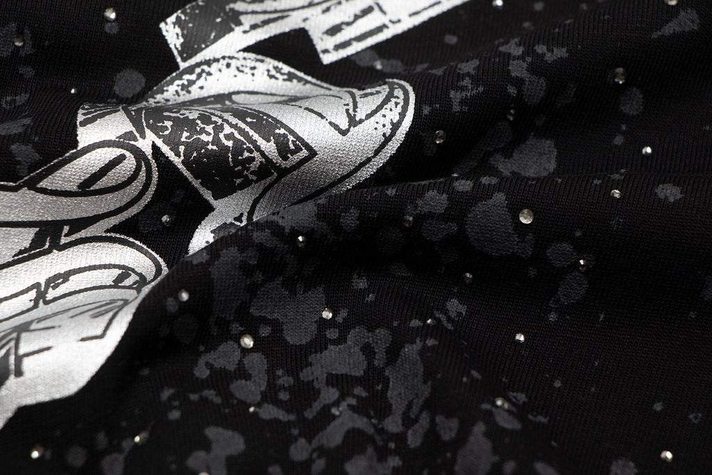 Chrome Hearts Splatter Rhinestone Graphic T-Shirt — detail