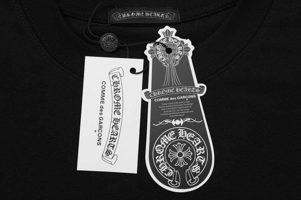 Chrome Hearts Rainbow Floral Cross Graphic T-Shirt — hang_tag