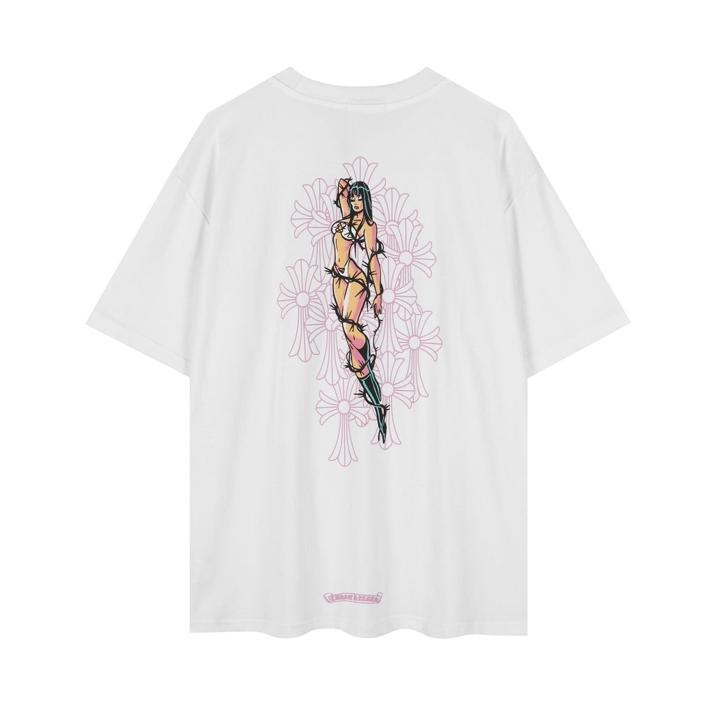 Chrome Hearts Deadly Doll Girl Graphic Short-Sleeve T-Shirt — back