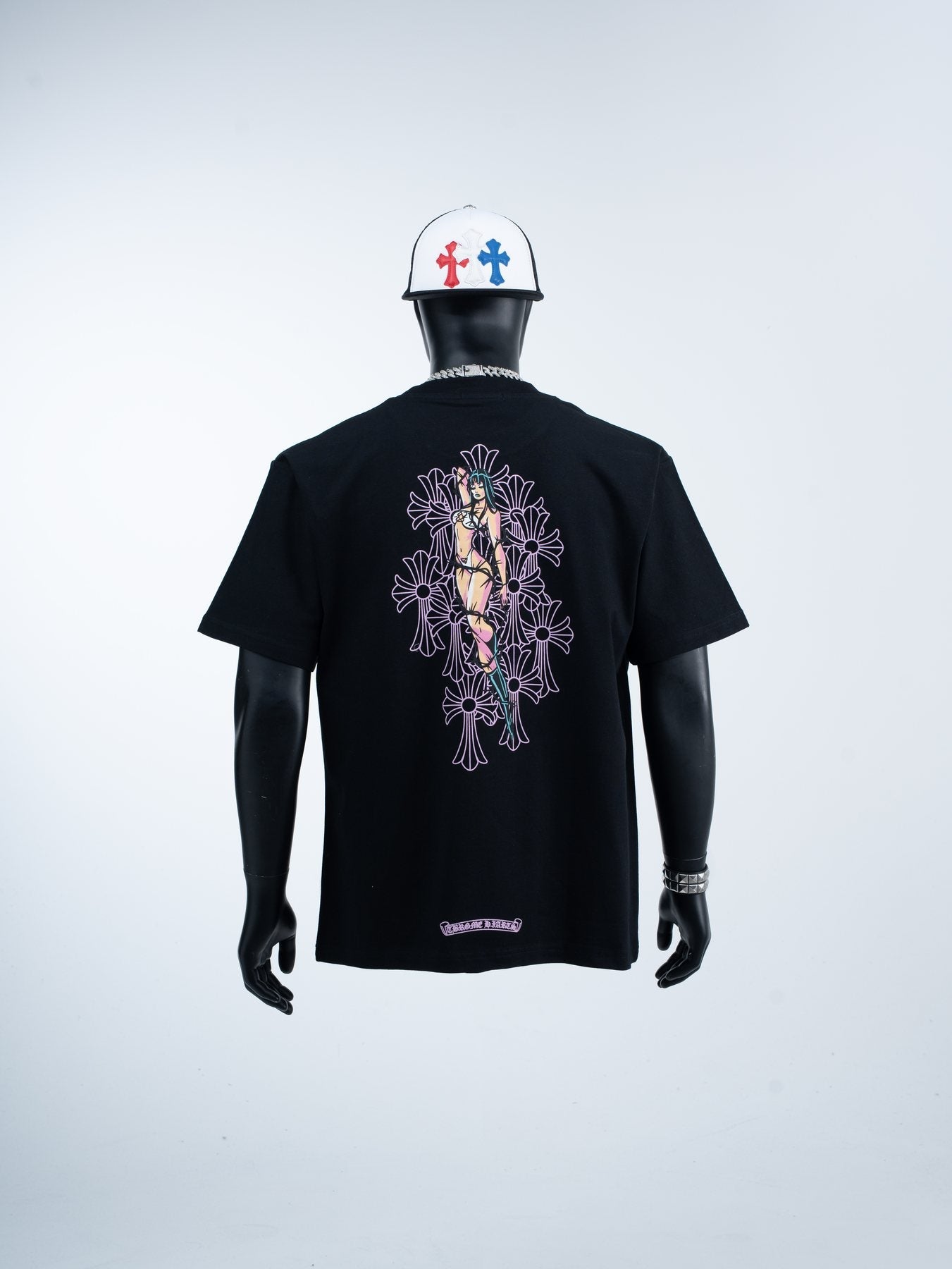 Chrome Hearts Deadly Doll Girl Graphic Short-Sleeve T-Shirt — model