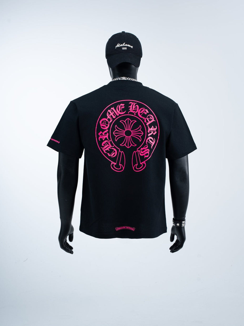 Chrome Hearts Pink Back Graphic Pocket T-Shirt — back