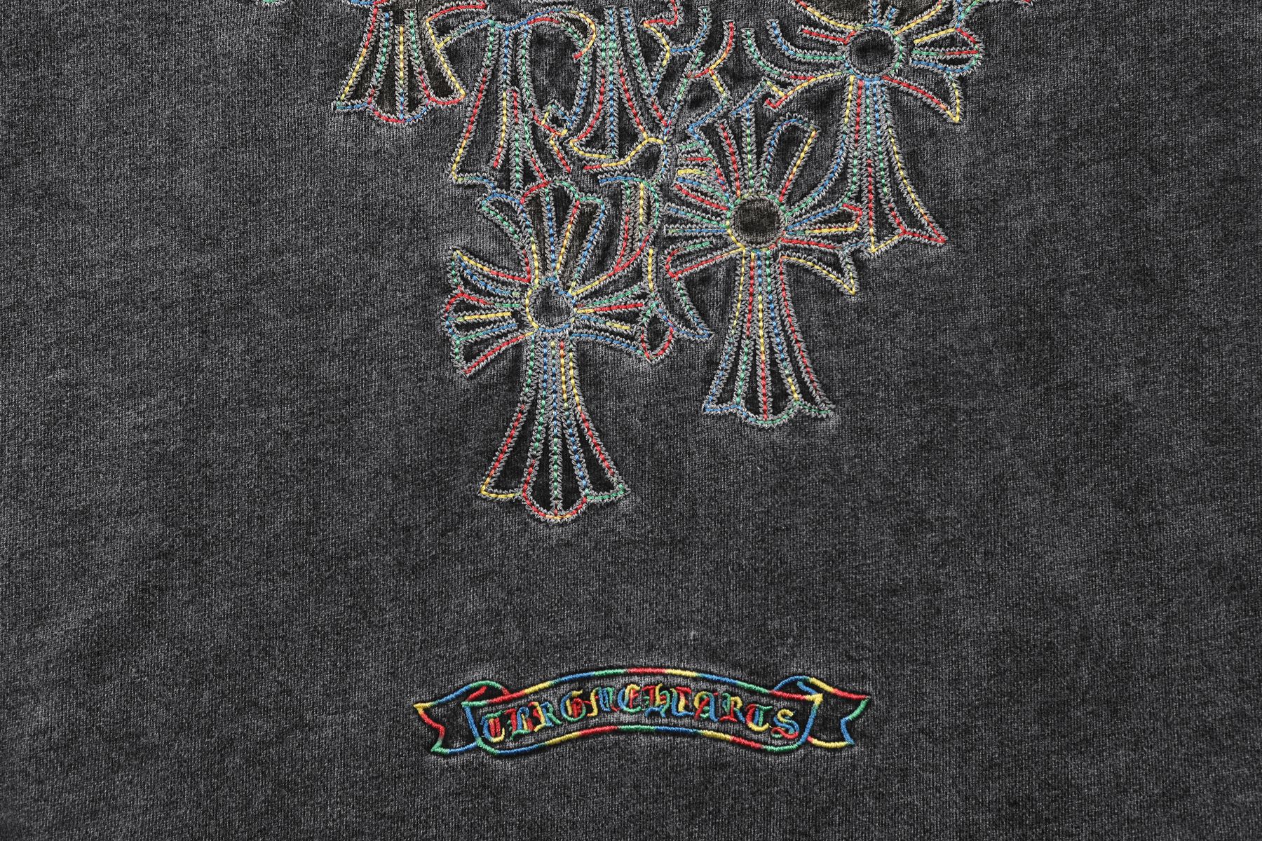 Chrome Hearts Cross Motif Embroidered Crewneck Sweatshirt — detail