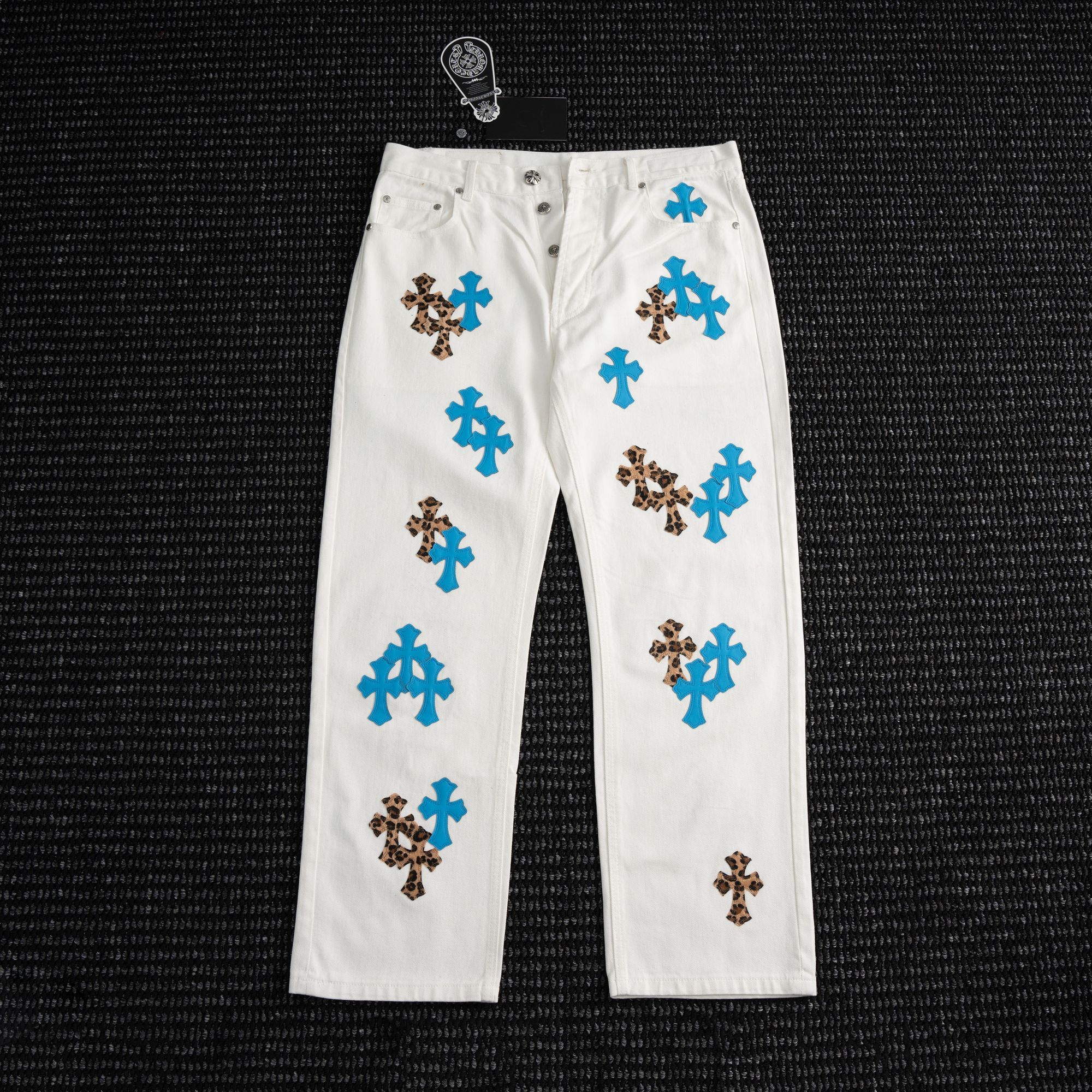 Chrome Hearts White Cross Graphic Pants — hero