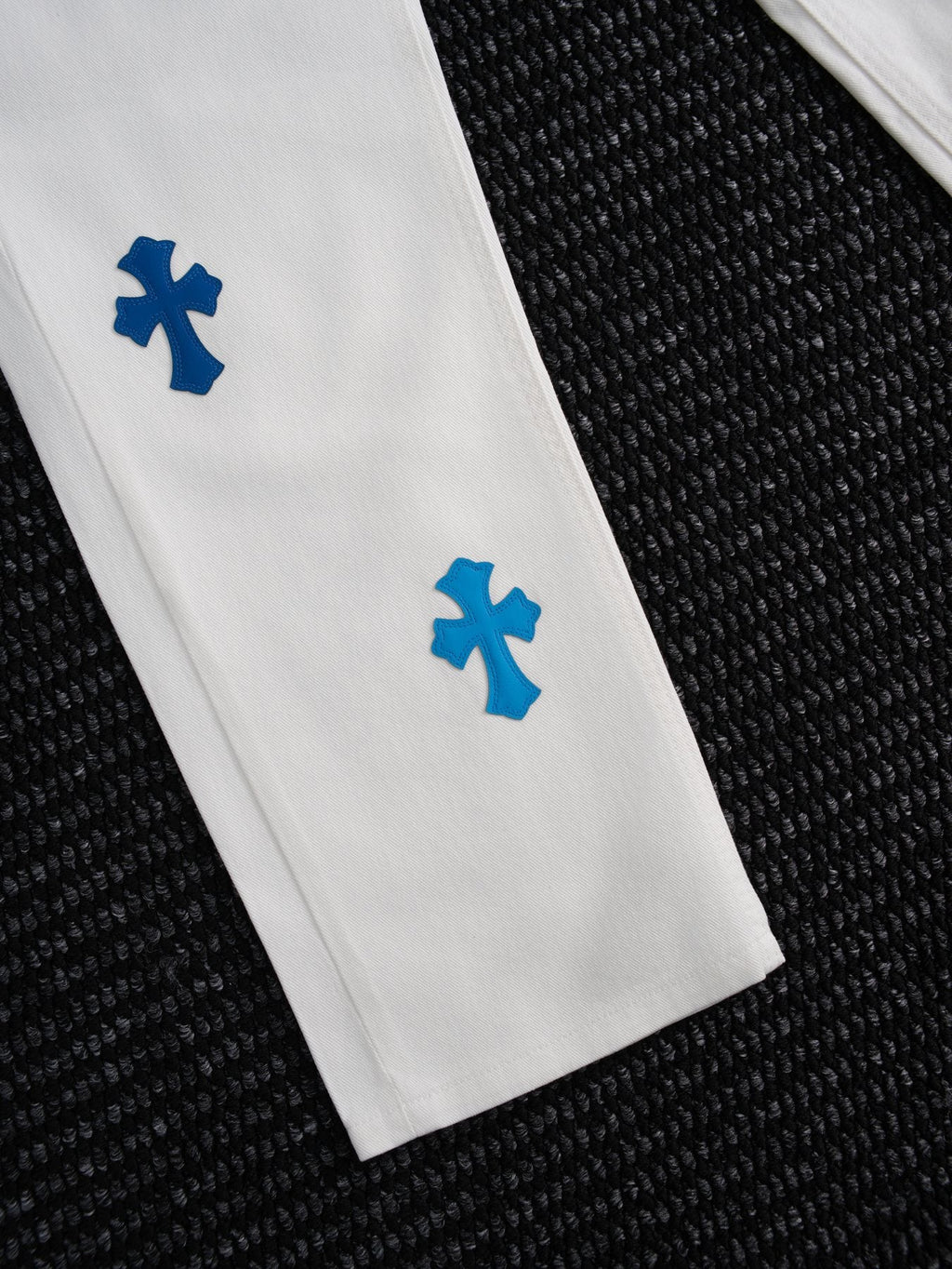 Chrome Hearts White Cross Patch Jeans — detail