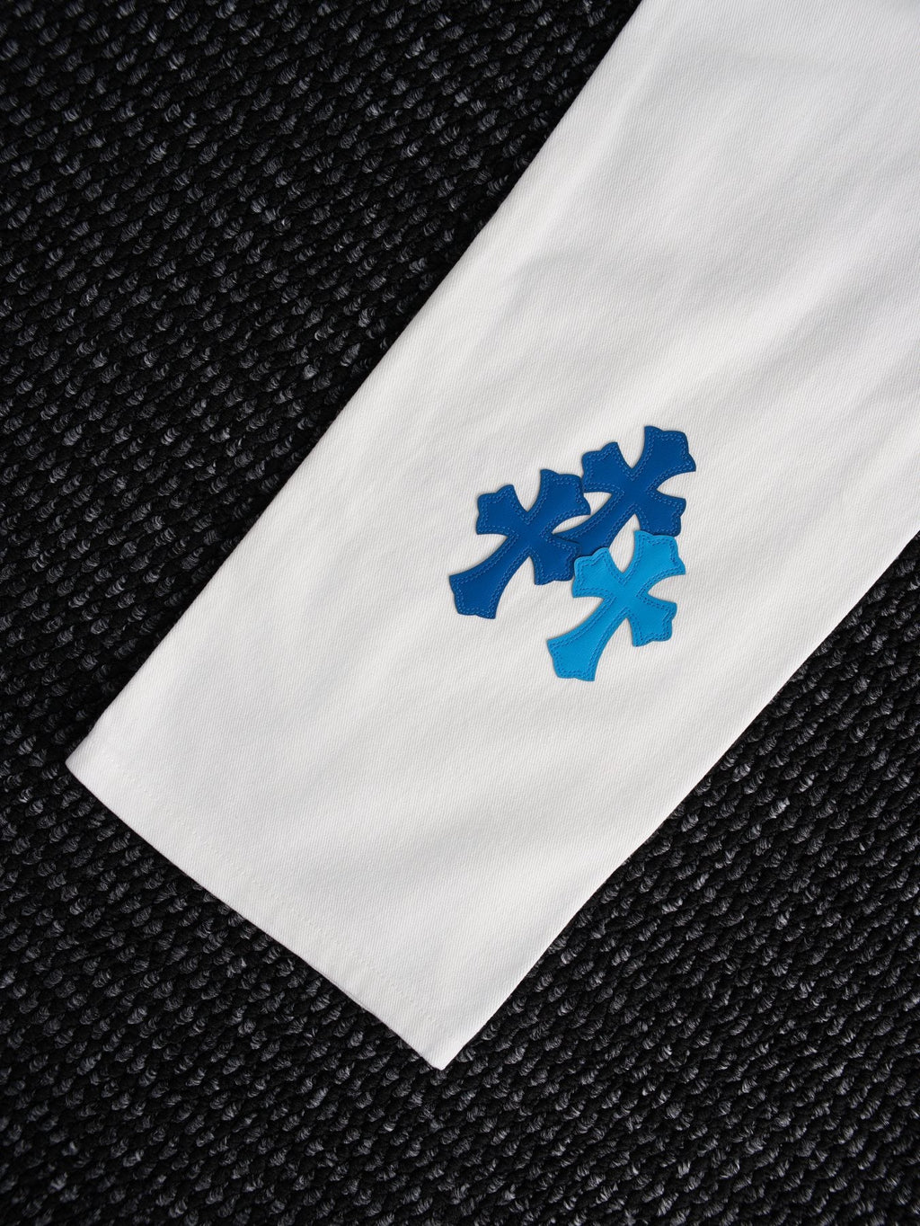 Chrome Hearts White Cross Patch Jeans — detail