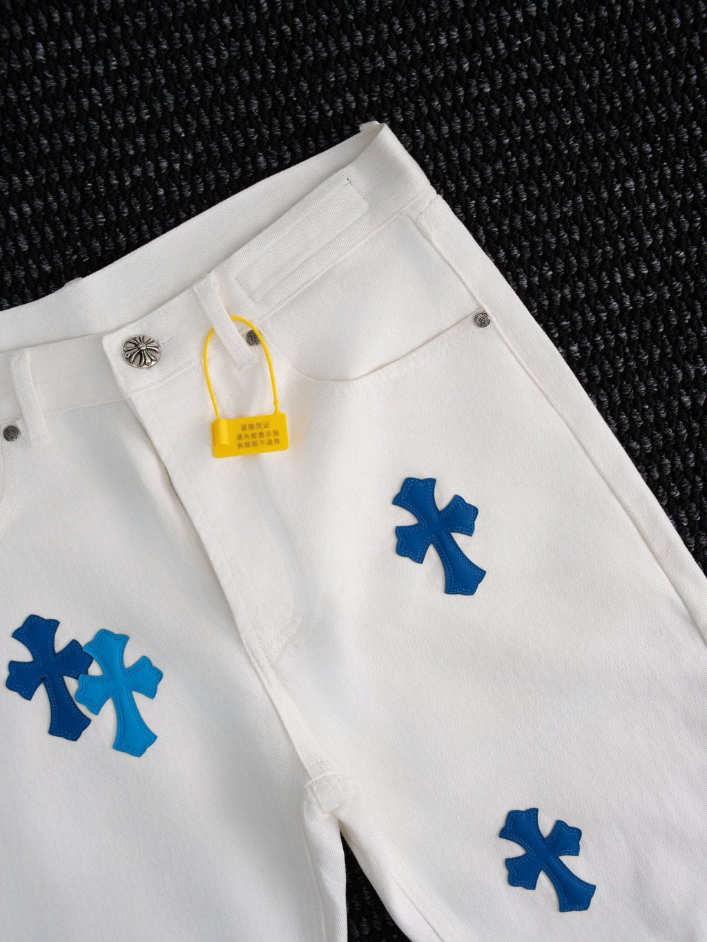 Chrome Hearts White Cross Patch Jeans — front