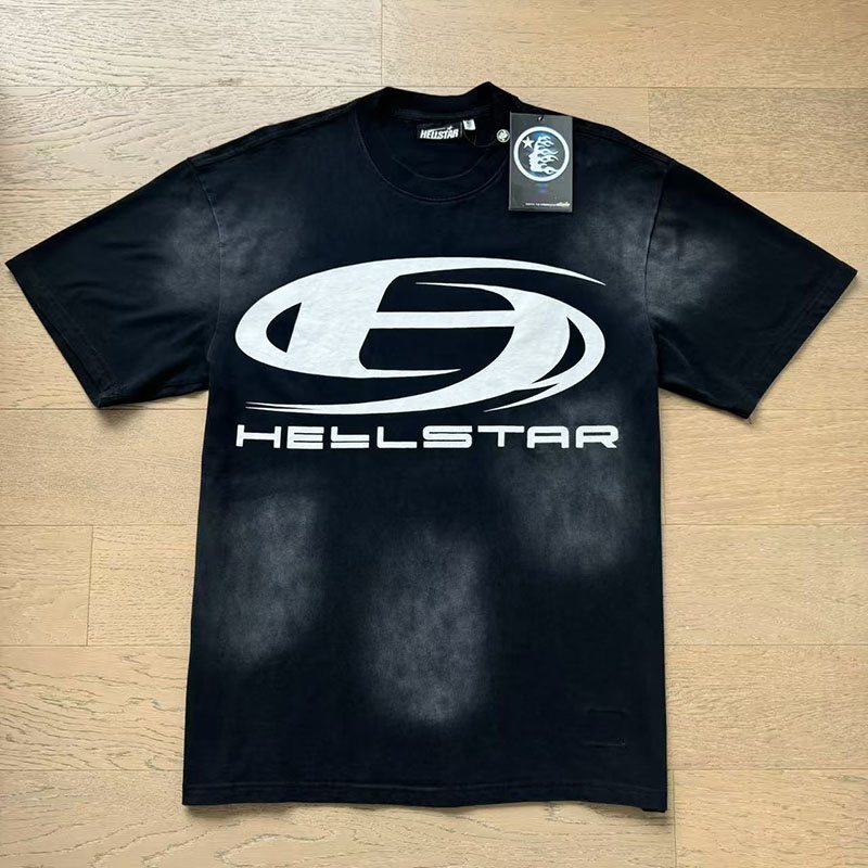Hellstar Washed Black Graphic T-Shirt — front