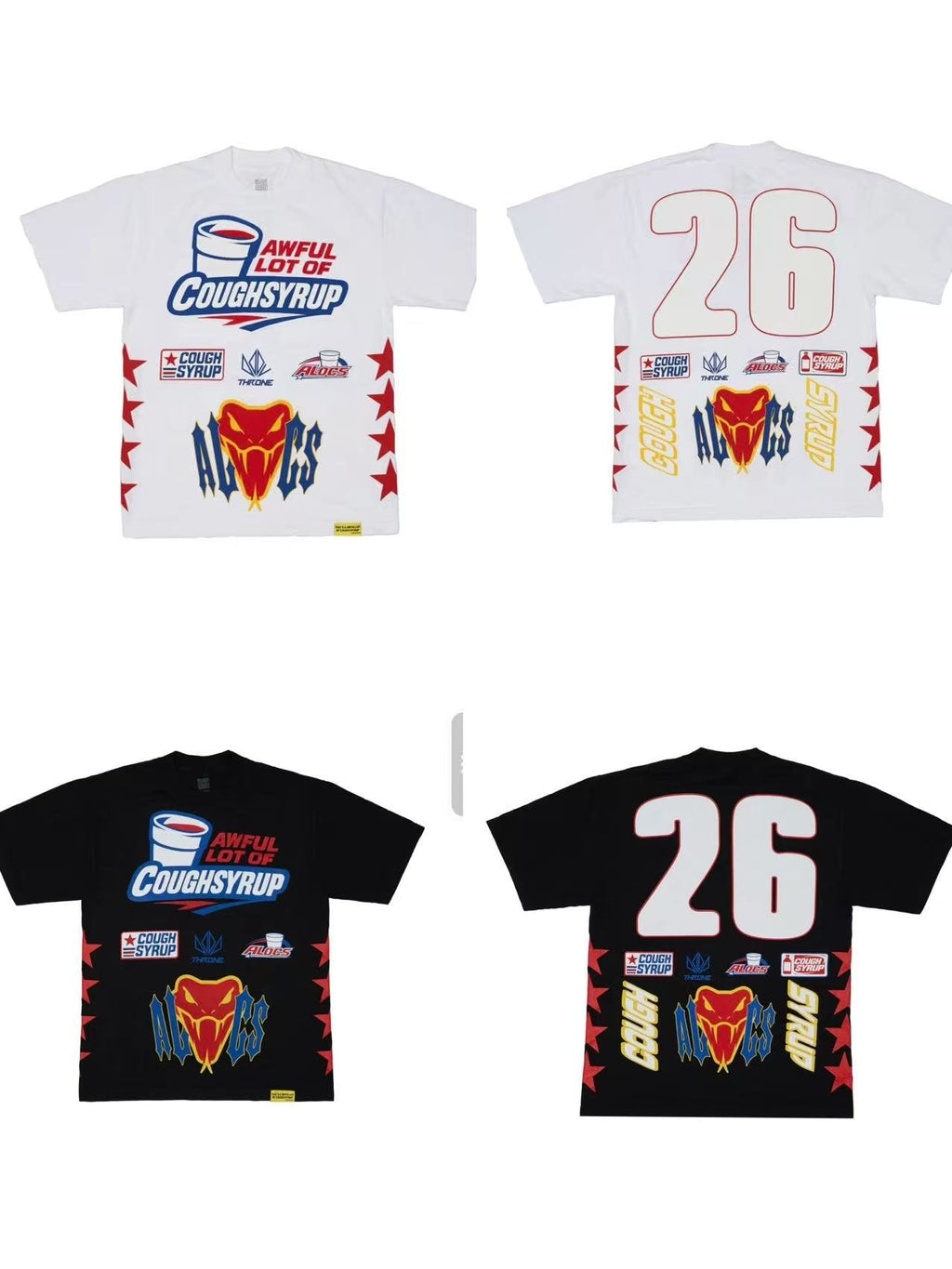 THAT'S A AWFUL LOT OF COUGH SYRUP Front & Back Graphic T-Shirt — comparison