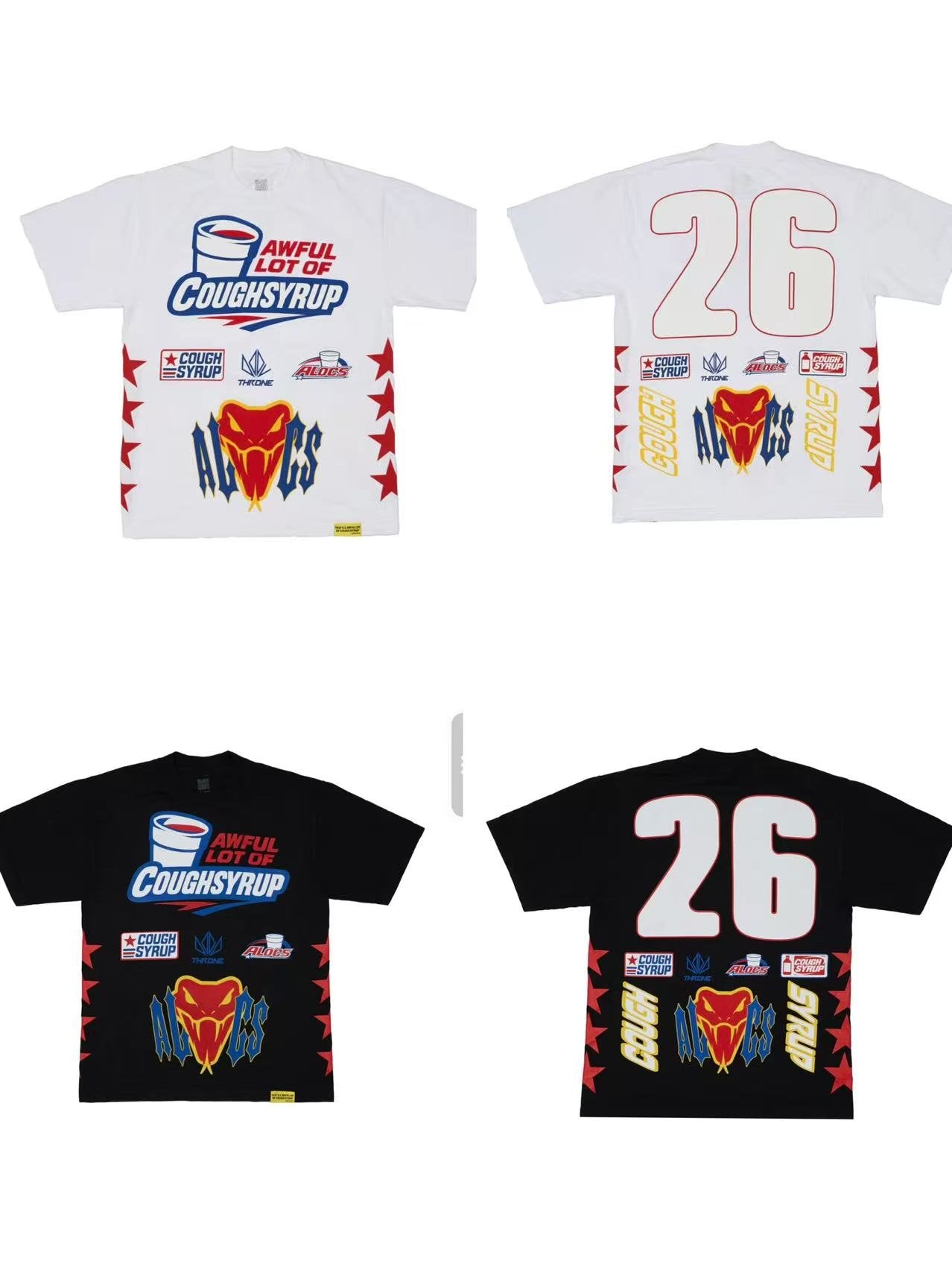 THAT'S A AWFUL LOT OF COUGH SYRUP Front & Back Graphic T-Shirt — comparison
