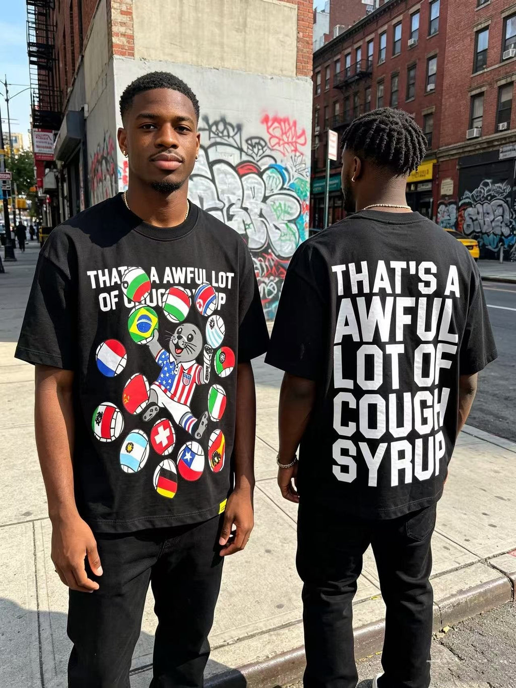 THAT'S A AWFUL LOT OF COUGH SYRUP Bear Graphic T-Shirt — hero