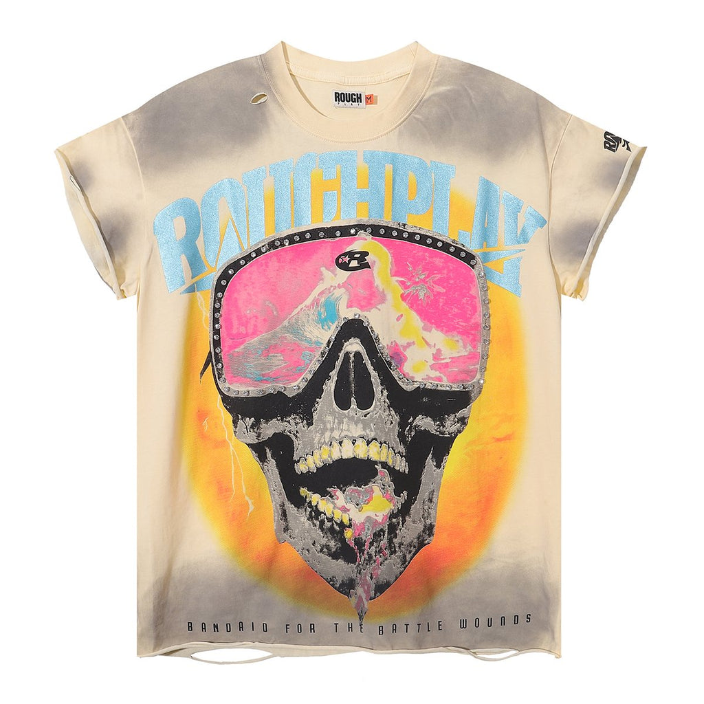 Rough Play Skull Goggles Graphic T-Shirt — hero