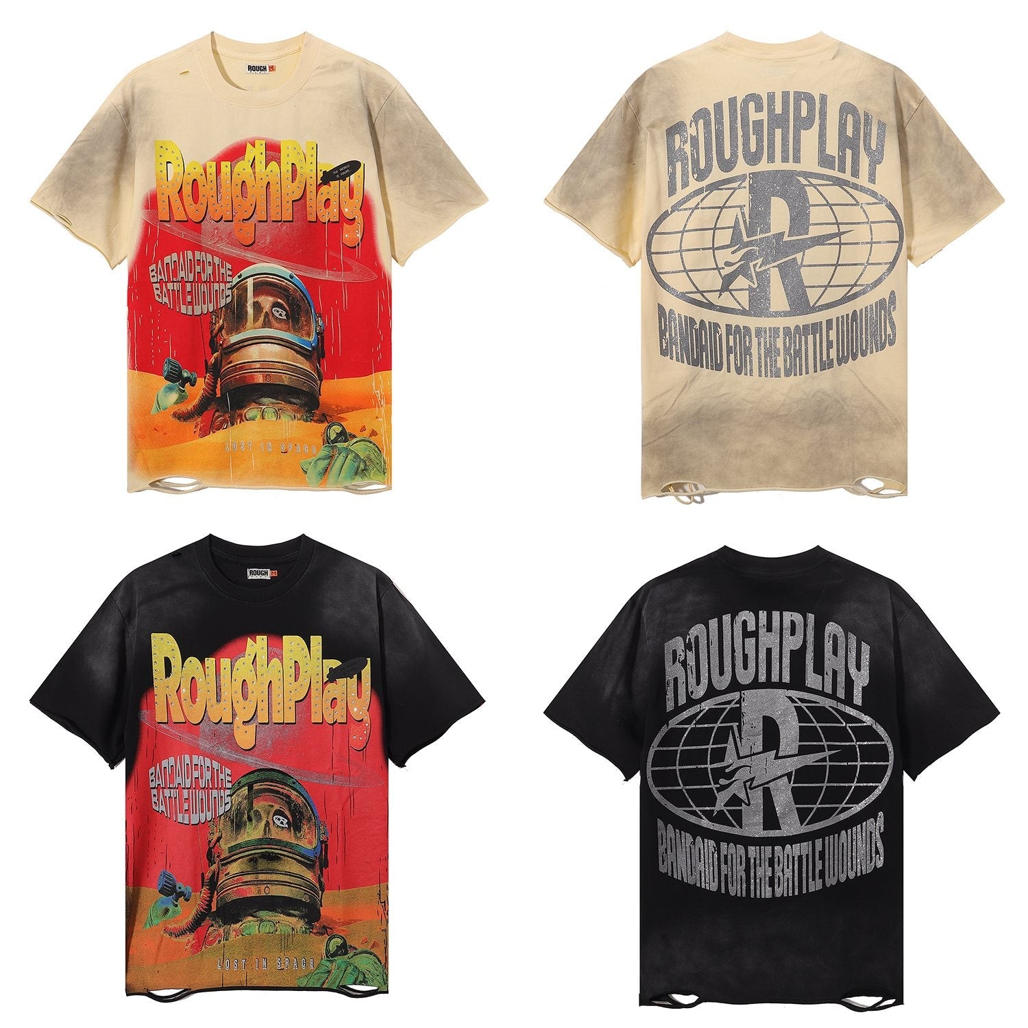 Rough Play Lost In Space Astronaut Graphic T-Shirt — comparison