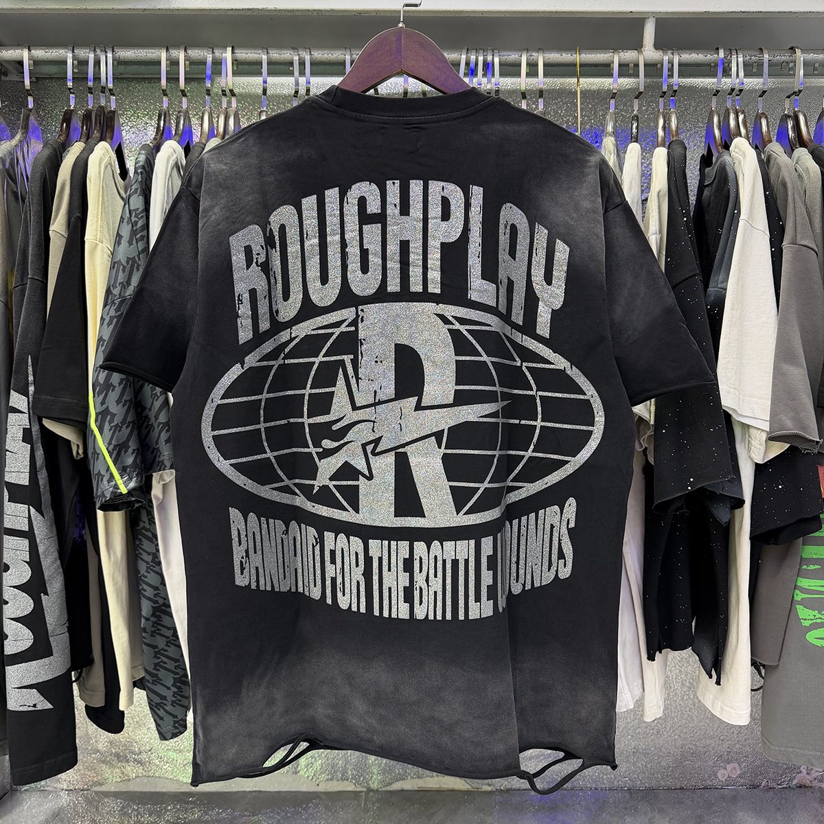 Rough Play Lost In Space Astronaut Graphic T-Shirt — context
